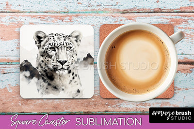 Wild Animals Coaster Sublimation - Mountain Square Coaster Sublimation OrangeBrushStudio 