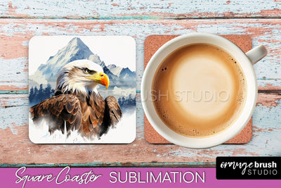 Wild Animals Coaster Sublimation - Mountain Square Coaster Sublimation OrangeBrushStudio 