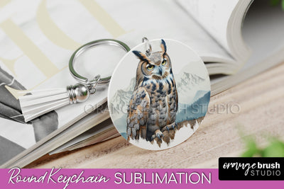 Wild Animals Keychain - Mountain Keychain Sublimation Design Sublimation OrangeBrushStudio 