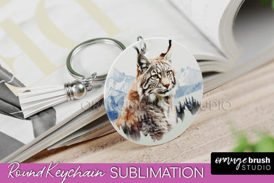 Wild Animals Keychain - Mountain Keychain Sublimation Design Sublimation OrangeBrushStudio 