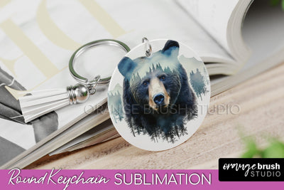Wild Animals Keychain - Mountain Keychain Sublimation Design Sublimation OrangeBrushStudio 