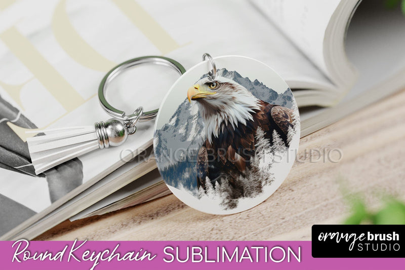 Wild Animals Keychain - Mountain Keychain Sublimation Design Sublimation OrangeBrushStudio 