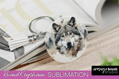 Wild Animals Keychain - Mountain Keychain Sublimation Design Sublimation OrangeBrushStudio 