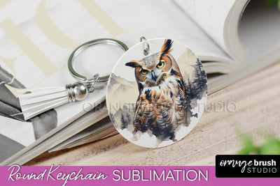 Wild Animals Keychain - Mountain Keychain Sublimation Design Sublimation OrangeBrushStudio 