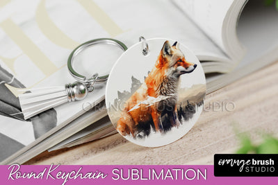 Wild Animals Keychain - Mountain Keychain Sublimation Design Sublimation OrangeBrushStudio 