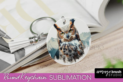 Wild Animals Keychain - Mountain Keychain Sublimation Design Sublimation OrangeBrushStudio 