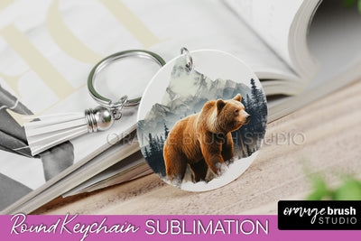 Wild Animals Keychain - Mountain Keychain Sublimation Design Sublimation OrangeBrushStudio 