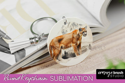 Wild Animals Keychain - Mountain Keychain Sublimation Design Sublimation OrangeBrushStudio 
