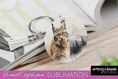 Wild Animals Keychain - Mountain Keychain Sublimation Design Sublimation OrangeBrushStudio 