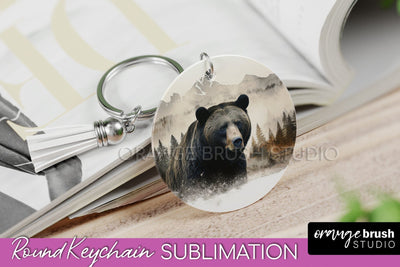 Wild Animals Keychain - Mountain Keychain Sublimation Design Sublimation OrangeBrushStudio 