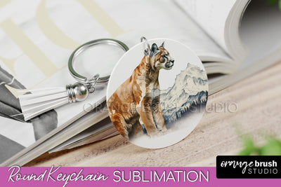 Wild Animals Keychain - Mountain Keychain Sublimation Design Sublimation OrangeBrushStudio 