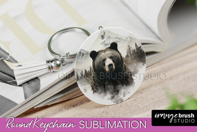 Wild Animals Keychain - Mountain Keychain Sublimation Design Sublimation OrangeBrushStudio 