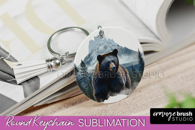 Wild Animals Keychain - Mountain Keychain Sublimation Design Sublimation OrangeBrushStudio 