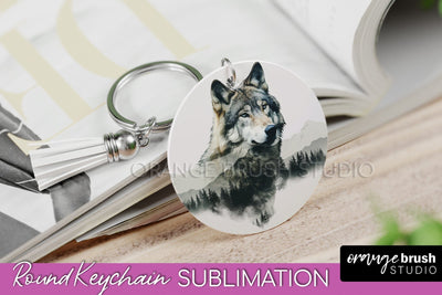 Wild Animals Keychain - Mountain Keychain Sublimation Design Sublimation OrangeBrushStudio 