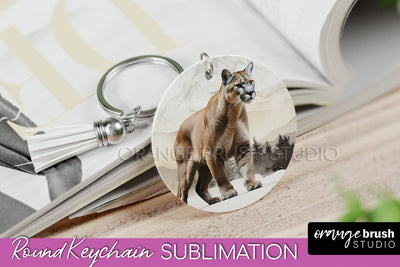 Wild Animals Keychain - Mountain Keychain Sublimation Design Sublimation OrangeBrushStudio 