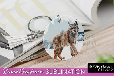 Wild Animals Keychain - Mountain Keychain Sublimation Design Sublimation OrangeBrushStudio 