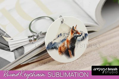 Wild Animals Keychain - Mountain Keychain Sublimation Design Sublimation OrangeBrushStudio 