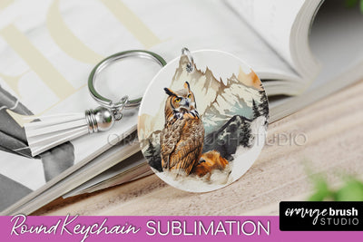 Wild Animals Keychain - Mountain Keychain Sublimation Design Sublimation OrangeBrushStudio 