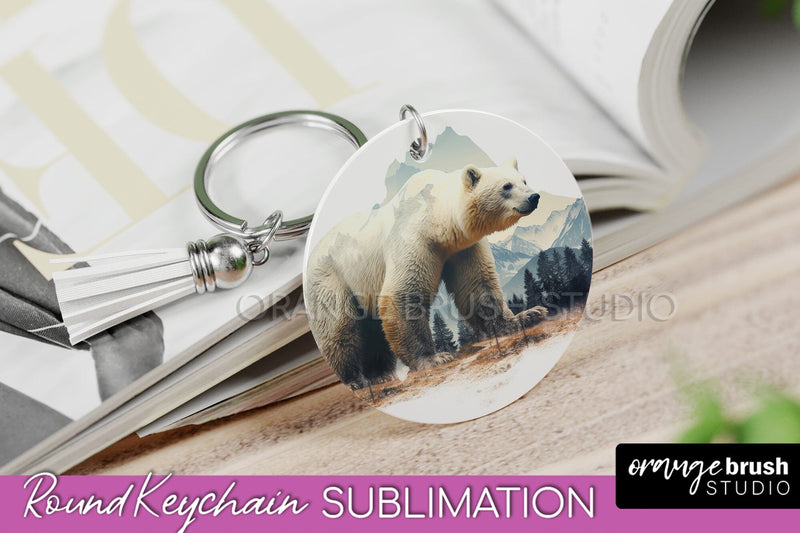 Wild Animals Keychain - Mountain Keychain Sublimation Design Sublimation OrangeBrushStudio 