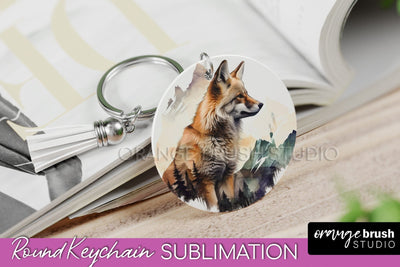 Wild Animals Keychain - Mountain Keychain Sublimation Design Sublimation OrangeBrushStudio 