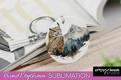 Wild Animals Keychain - Mountain Keychain Sublimation Design Sublimation OrangeBrushStudio 