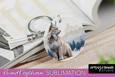 Wild Animals Keychain - Mountain Keychain Sublimation Design Sublimation OrangeBrushStudio 