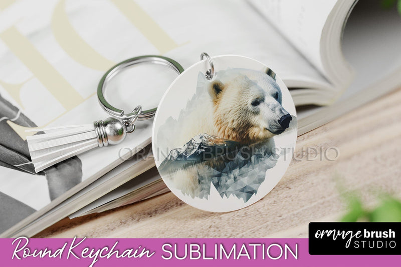 Wild Animals Keychain - Mountain Keychain Sublimation Design Sublimation OrangeBrushStudio 