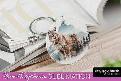 Wild Animals Keychain - Mountain Keychain Sublimation Design Sublimation OrangeBrushStudio 