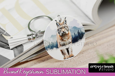 Wild Animals Keychain - Mountain Keychain Sublimation Design Sublimation OrangeBrushStudio 