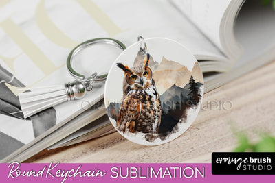Wild Animals Keychain - Mountain Keychain Sublimation Design Sublimation OrangeBrushStudio 