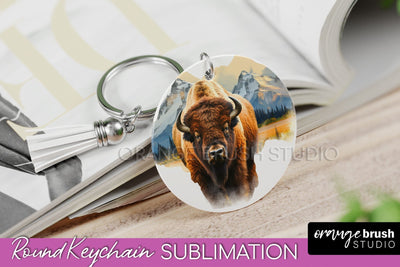 Wild Animals Keychain - Mountain Keychain Sublimation Design Sublimation OrangeBrushStudio 