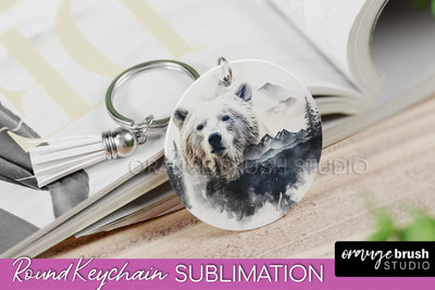 Wild Animals Keychain - Mountain Keychain Sublimation Design Sublimation OrangeBrushStudio 