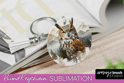Wild Animals Keychain - Mountain Keychain Sublimation Design Sublimation OrangeBrushStudio 