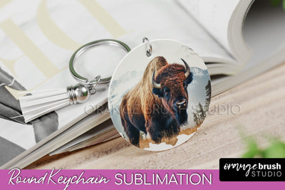 Wild Animals Keychain - Mountain Keychain Sublimation Design Sublimation OrangeBrushStudio 
