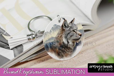 Wild Animals Keychain - Mountain Keychain Sublimation Design Sublimation OrangeBrushStudio 