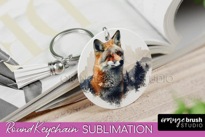 Wild Animals Keychain - Mountain Keychain Sublimation Design Sublimation OrangeBrushStudio 
