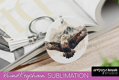 Wild Animals Keychain - Mountain Keychain Sublimation Design Sublimation OrangeBrushStudio 