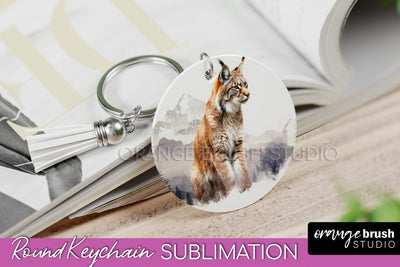 Wild Animals Keychain - Mountain Keychain Sublimation Design Sublimation OrangeBrushStudio 