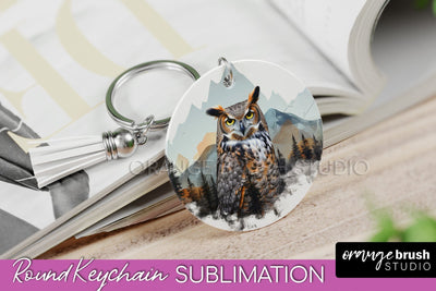 Wild Animals Keychain - Mountain Keychain Sublimation Design Sublimation OrangeBrushStudio 