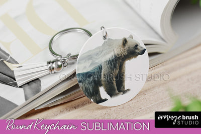 Wild Animals Keychain - Mountain Keychain Sublimation Design Sublimation OrangeBrushStudio 