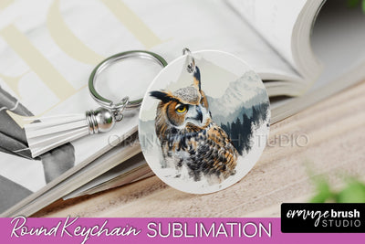 Wild Animals Keychain - Mountain Keychain Sublimation Design Sublimation OrangeBrushStudio 