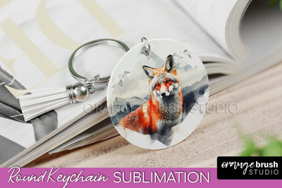 Wild Animals Keychain - Mountain Keychain Sublimation Design Sublimation OrangeBrushStudio 