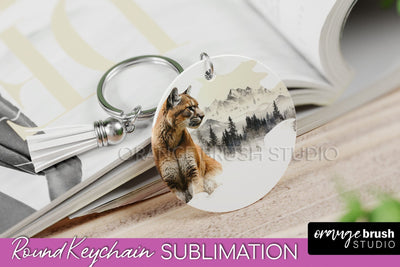 Wild Animals Keychain - Mountain Keychain Sublimation Design Sublimation OrangeBrushStudio 
