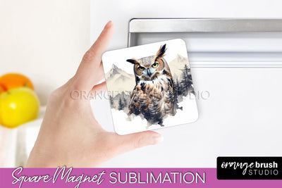 Wild Animals Magnet Sublimation, Mountain Magnet Design Sublimation OrangeBrushStudio 