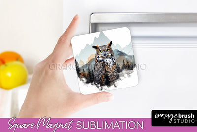 Wild Animals Magnet Sublimation, Mountain Magnet Design Sublimation OrangeBrushStudio 