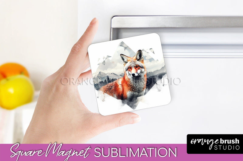 Wild Animals Magnet Sublimation, Mountain Magnet Design Sublimation OrangeBrushStudio 