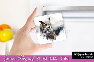 Wild Animals Magnet Sublimation, Mountain Magnet Design Sublimation OrangeBrushStudio 