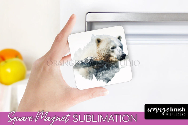Wild Animals Magnet Sublimation, Mountain Magnet Design Sublimation OrangeBrushStudio 