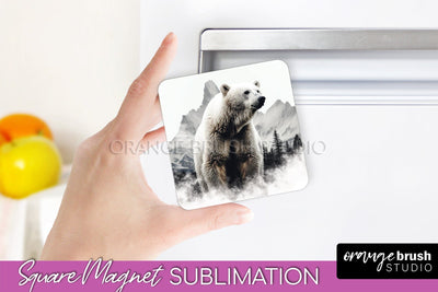 Wild Animals Magnet Sublimation, Mountain Magnet Design Sublimation OrangeBrushStudio 