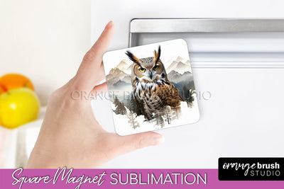 Wild Animals Magnet Sublimation, Mountain Magnet Design Sublimation OrangeBrushStudio 